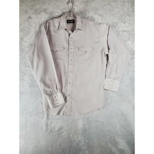 Wrangler Western Pearl Snap Shirt Silver Edition Mens Large Bucking Bull All